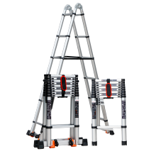 Double aluminium multipurpose ladder with smart folding